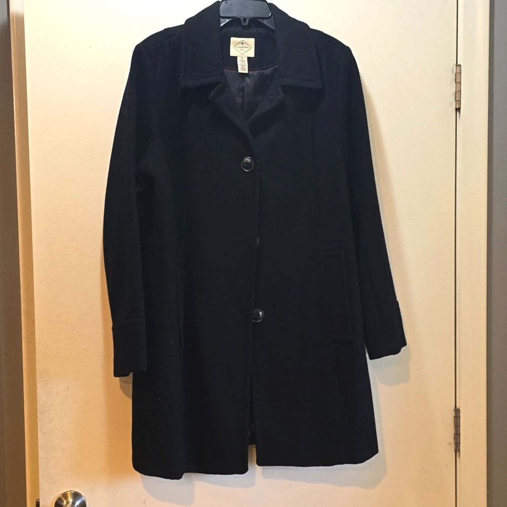 St. John's Bay Black Wool Blend Pea Coat